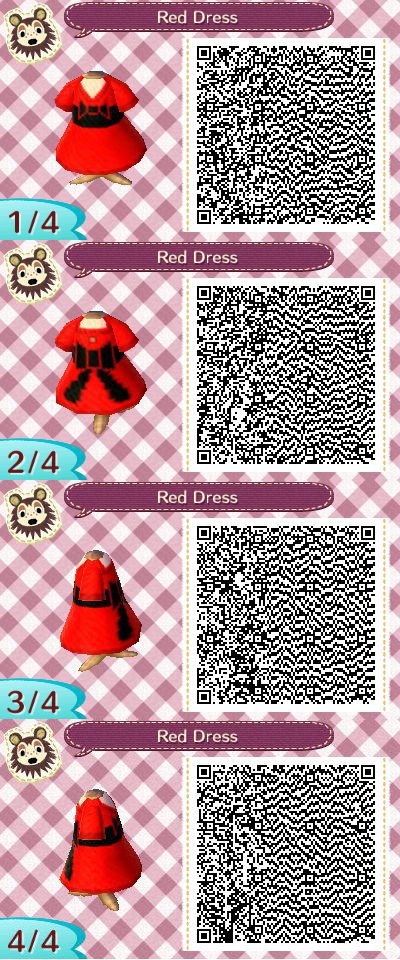 Animal Crossing New Leaf Red Dress Pattern