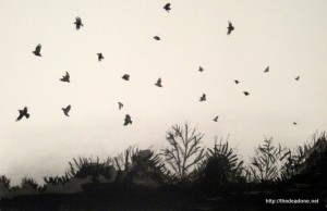 Murder of Crows at Dawn (ink and marker)